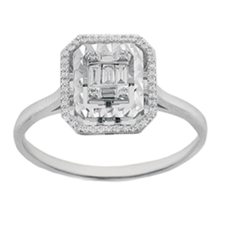 0,14 ct Baget pırlanta yüzük