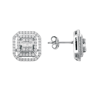 0,54ct Baget pırlanta küpe