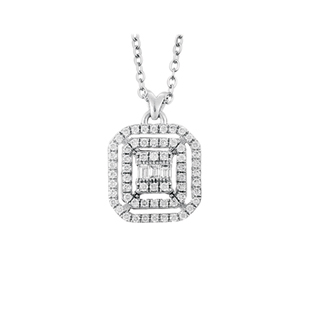 0,27ct Baget pırlanta kolye