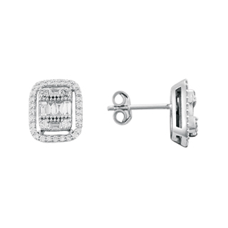 0,58ct Baget pırlanta küpe