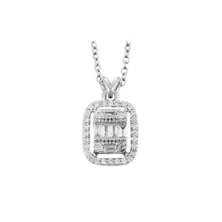 0,29ct Baget pırlanta kolye