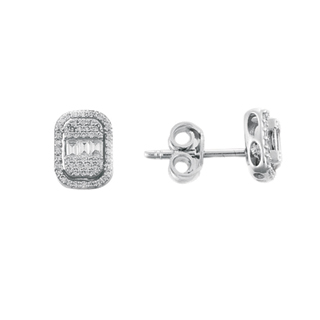0,26ct Baget pırlanta küpe