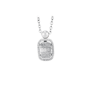 0,13ct Baget pırlanta kolye