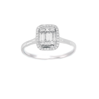 0,22ct Baget pırlanta yüzük