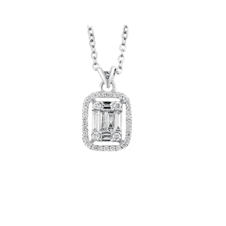 0,22ct Baget pırlanta kolye