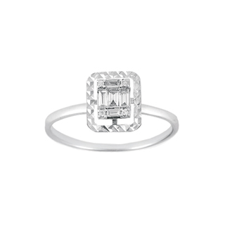 0,08ct Baget pırlanta yüzük