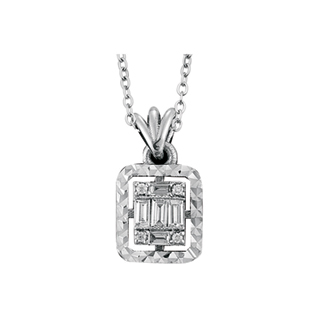 0,08ct Baget pırlanta kolye