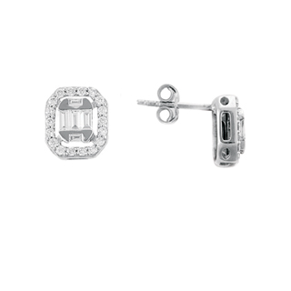 0,60ct Baget pırlanta küpe