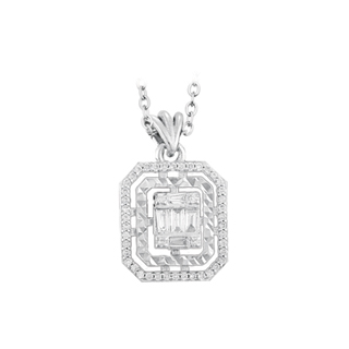 0,14 ct Baget pırlanta kolye