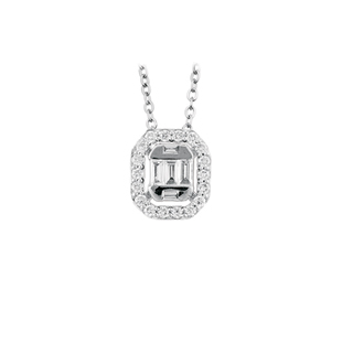 0,3ct Baget pırlanta kolye