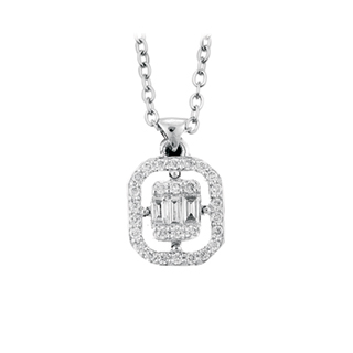 0,15ct Baget pırlanta kolye