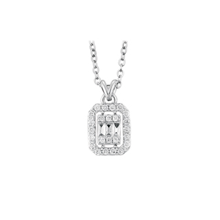 0,12ct Baget pırlanta kolye