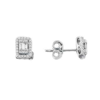 0,16ct Baget pırlanta küpe