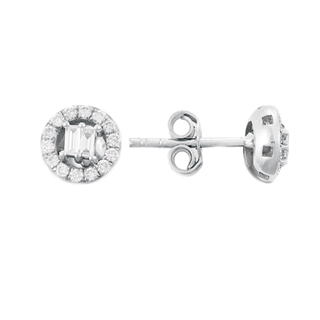 0,25ct Baget pırlanta küpe