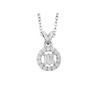 0,13ct Baget pırlanta kolye