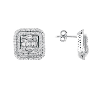 0,84ct Baget pırlanta küpe