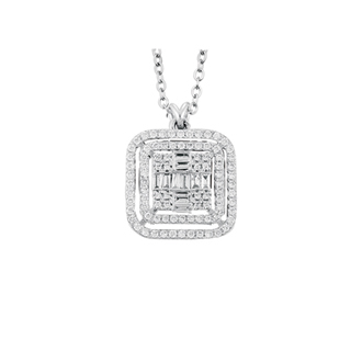 0,42ct Baget pırlanta kolye