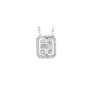 0,12ct Baget pırlanta kolye