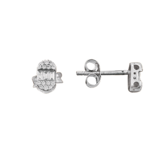 0,14ct Baget pırlanta küpe