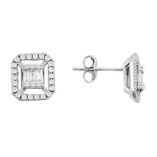 0,20ct Baget pırlanta küpe