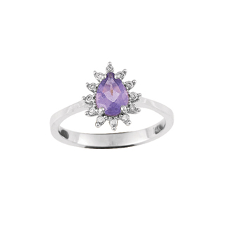 0,83ct Ametist taşlı pırlanta yüzük