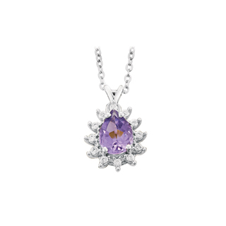 0,83ct Ametist taşlı pırlanta kolye