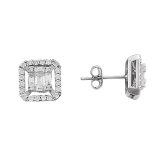 0,74ct Baget pırlanta küpe