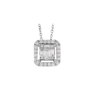 0,37ct Baget pırlanta kolye