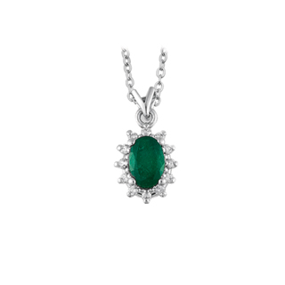 0,44ct Zümrüt taşlı pırlanta kolye