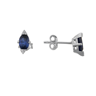 1,02ct Safir taşlı pırlanta küpe
