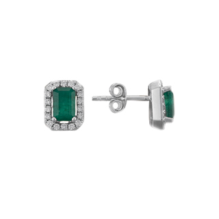 1,44ct Zümrüt taşlı pırlanta küpe