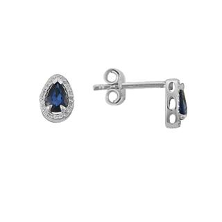 0,50ct Safir taşlı pırlanta küpe