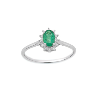 0,38ct Zümrüt taşlı pırlanta yüzük