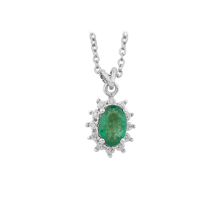 0,38ct Zümrüt taşlı pırlanta kolye