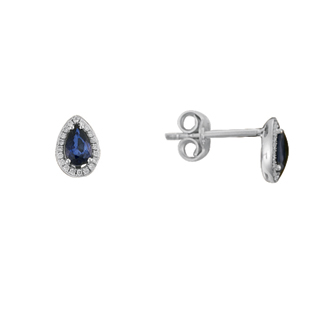 0,50ct Safir taşlı pırlanta küpe