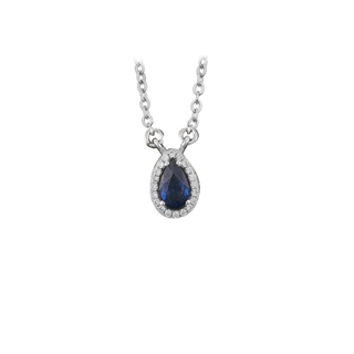 0,25ct Safir taşlı pırlanta kolye