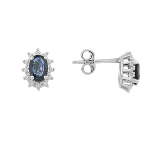 1,04ct Safir taşlı pırlanta küpe