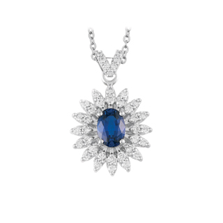 1,48ct Safir taşlı pırlanta kolye