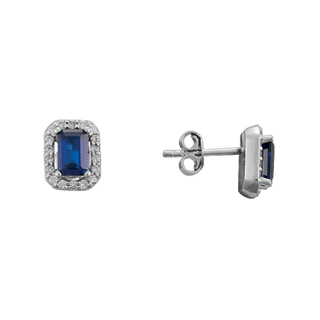 1,44ct Safir taşlı pırlanta küpe