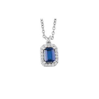 0,72ct Safir taşlı pırlanta kolye