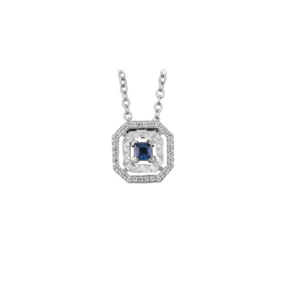 0,08ct Safir taşlı pırlanta kolye