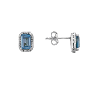 1,70ct Bluetopaz taşlı pırlanta küpe
