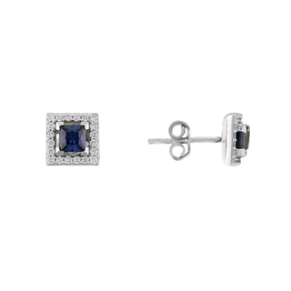 0,90ct Safir taşlı pırlanta küpe