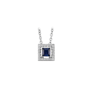 0,45ct Safir taşlı pırlanta kolye