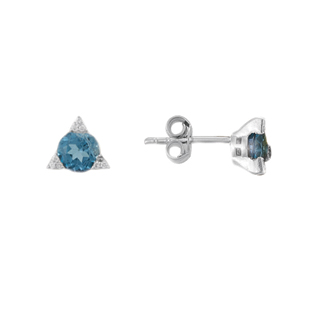 1,03ct Bluetopaz taşlı pırlanta küpe
