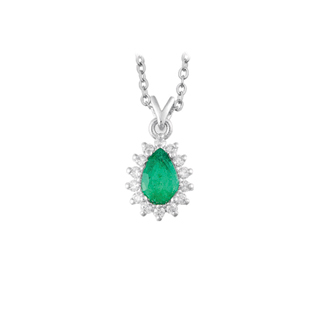 0,45ct Zümrüt taşlı pırlanta kolye