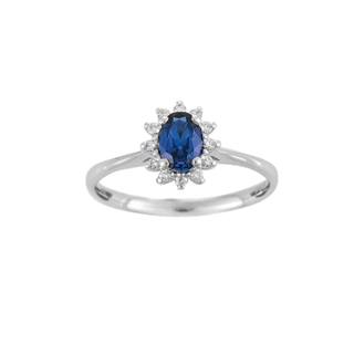 0,58ct Safir taşlı pırlanta yüzük