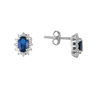 1,16ct Safir taşlı pırlanta küpe